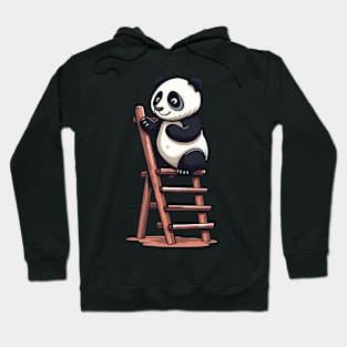 Panda on a Ladder, Kawaii Cute Hoodie